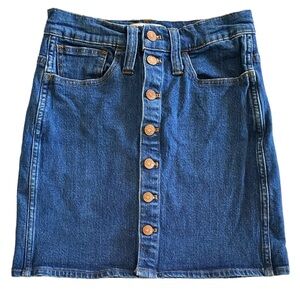 Madewell Denim Mini Skirt Button Front Size 25